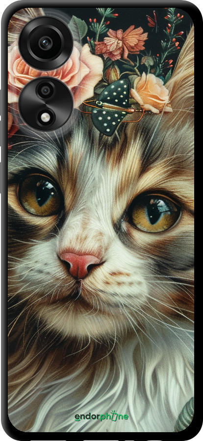 TPU чехол Cats and flowers для Oppo A78 4G - 6069b-3142 изображение 