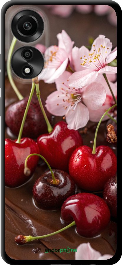 TPU чехол Вишня в шоколаде для Oppo A78 4G - 6698b-3142 изображение 