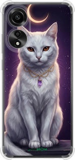 Силіконовий протиударний с посиленими кутами чехол Mystic White Cat Gothic Dark Purple Gold для Oppo A78 4G - 6805sp-3142 изображение 