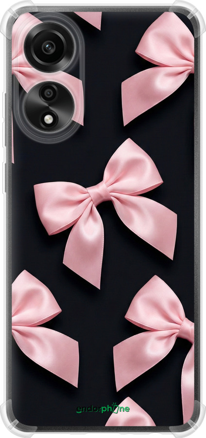 Силіконовий протиударний с посиленими кутами чехол Coquette Ribbons Dark Coquette для Oppo A78 4G - 6767sp-3142 изображение 