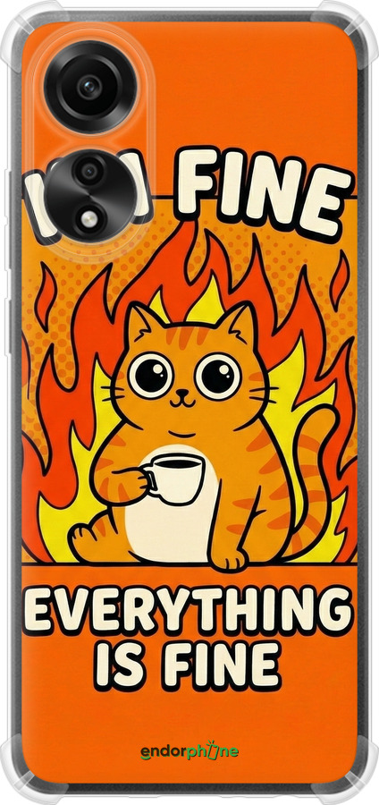 Силикон с усиленными углами чехол Funny Cat для Oppo A78 4G - 6786sp-3142 изображение 