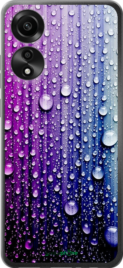

Силіконовий чохол "Краплини води" для Oppo A78 4G, Синій