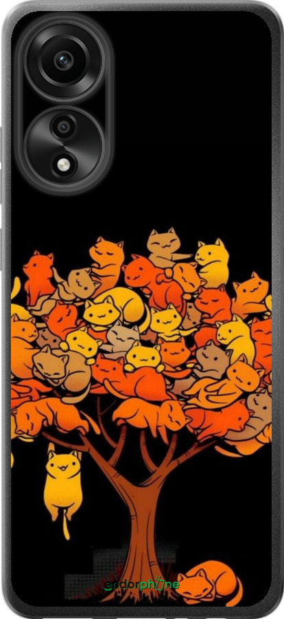 Силіконовий чехол Дерево та котики для Oppo A78 4G - 6516u-3142 изображение 