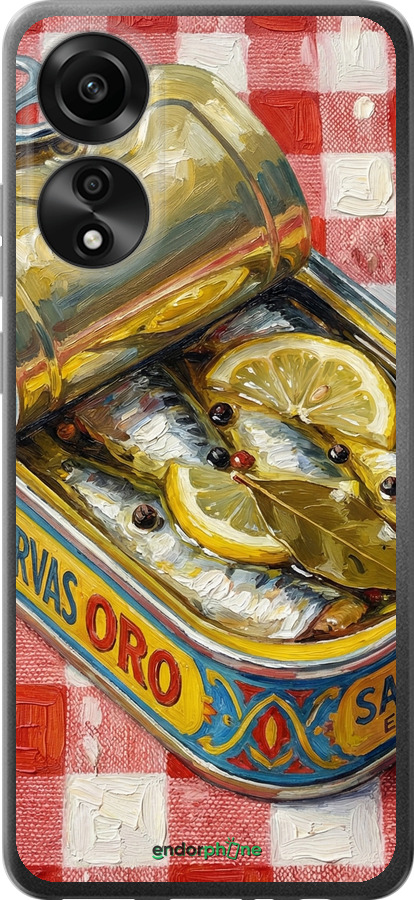 Силиконовый чехол Vintage Sardine Tin Phone для Oppo A78 4G - 6772u-3142 изображение 