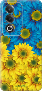 Силиконовый чехол Жёлто-голубые цветы для Oppo A80 5G - 1048u-3963 изображение 