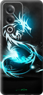 Силиконовый чехол Бело-голубой огненный дракон для Oppo A80 5G - 113u-3963 изображение 
