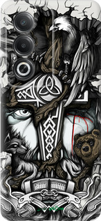 Силиконовый чехол Тату Викинг для Oppo A80 5G - 4098u-3963 изображение 