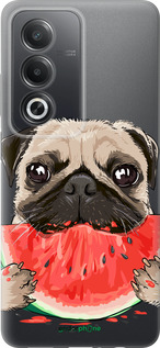 Силиконовый чехол Мопс и арбуз для Oppo A3 Pro 5G - 4665u-4144 изображение 