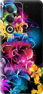 Силиконовый чехол Абстрактные цветы для Oppo A3 Pro 5G - 511u-4144 изображение 