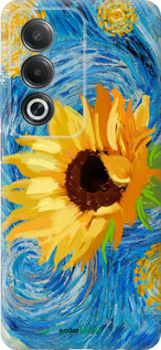 Силиконовый чехол Цветы желто-голубые для Oppo A80 5G - 5308u-3963 изображение 