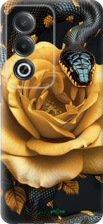 Силиконовый чехол Black snake and golden rose для Oppo A3 Pro 5G - 6068u-4144 изображение 