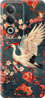Силиконовый чехол Сакура и аист для Oppo A80 5G - 6108u-3963 изображение 