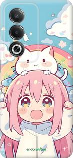 Силиконовый чехол Девочка аниме радуга для Oppo A80 5G - 6304u-3963 изображение 