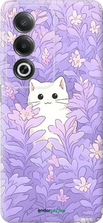 Силиконовый чехол Котик в цветах для Oppo A80 5G - 6390u-3963 изображение 