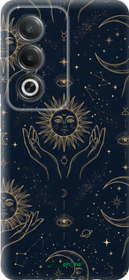 Силиконовый чехол Celestial Harmony: Sun & Moon Gold Mystic Pattern для Oppo A3 Pro 5G - 6778u-4144 изображение 