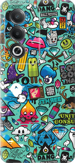 Силиконовый чехол Стикер бомбинг 1 для Oppo A3 Pro 5G - 693u-4144 изображение 