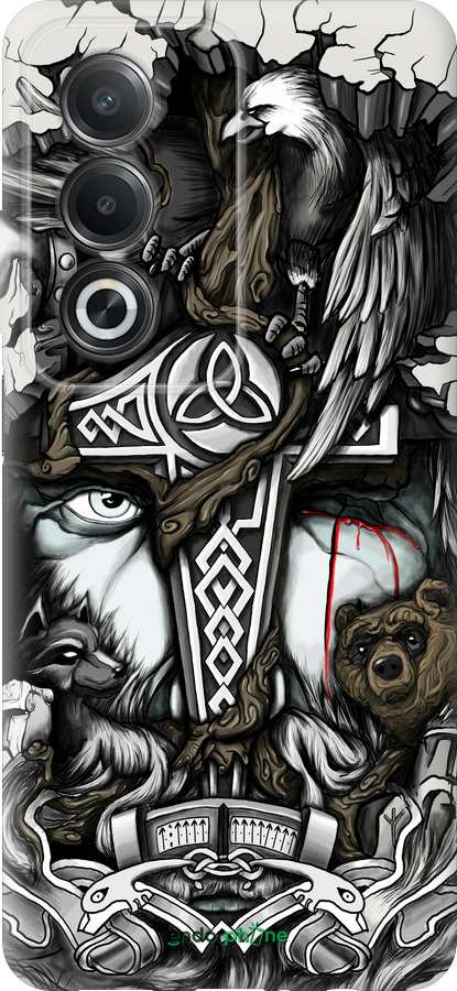 Силиконовый чехол Тату Викинг для Oppo A80 5G - 4098u-3963 изображение 