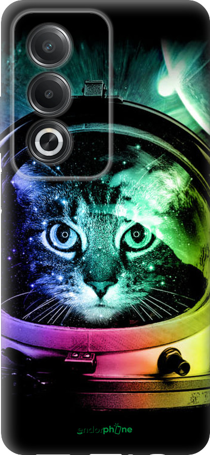 Силиконовый чехол Кот-астронавт для Oppo A3 Pro 5G - 4154u-4144 изображение 