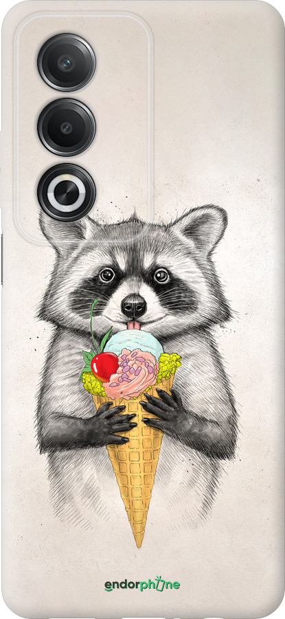 Силиконовый чехол Енотик с мороженым для Oppo A80 5G - 4602u-3963 изображение 