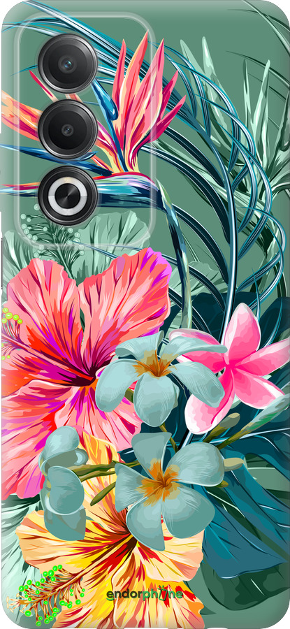 Силиконовый чехол Тропические цветы v1 для Oppo A3 Pro 5G - 4667u-4144 изображение 