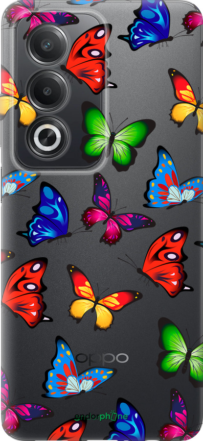 Силіконовий чехол Барвисті метелики для Oppo A3 Pro 5G - 4761u-4144 изображение 