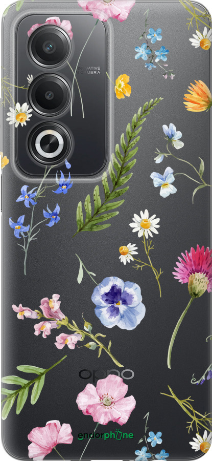 Силиконовый чехол Цветочный фон v2 для Oppo A3 Pro 5G - 5472u-4144 изображение 
