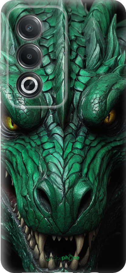 Силиконовый чехол Зелёный дракон v2 для Oppo A3 Pro 5G - 5817u-4144 изображение 
