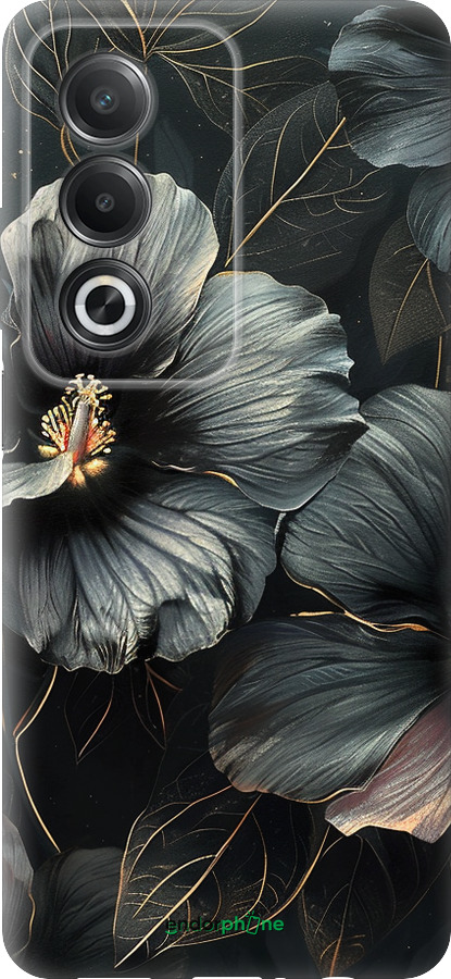 Силиконовый чехол Черные цветы для Oppo A3 Pro 5G - 6031u-4144 изображение 