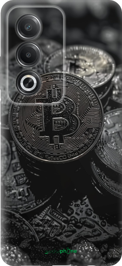 Силиконовый чехол Black Bitcoin для Oppo A80 5G - 6090u-3963 изображение 