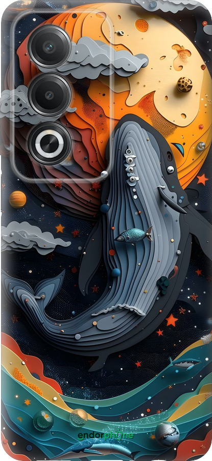 Силиконовый чехол Кит в космосе для Oppo A3 Pro 5G - 6328u-4144 изображение 