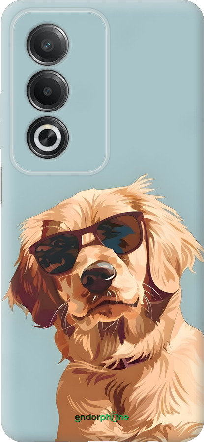 Силиконовый чехол Пес в очках для Oppo A80 5G - 6381u-3963 изображение 