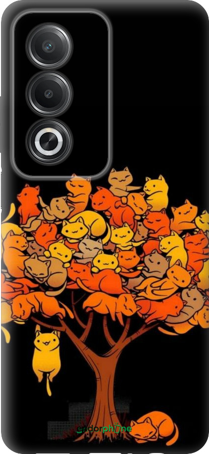 Силиконовый чехол Дерево и котики для Oppo A3 Pro 5G - 6516u-4144 изображение 
