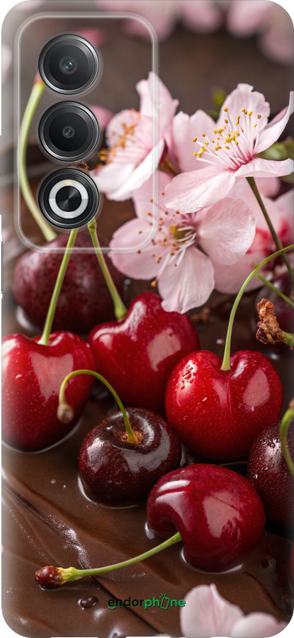 Силиконовый чехол Вишня в шоколаде для Oppo A3 Pro 5G - 6698u-4144 изображение 