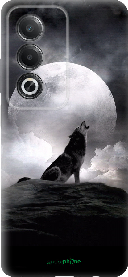 Силіконовий чехол Вовк, що виє для Oppo A80 5G - 934u-3963 изображение 