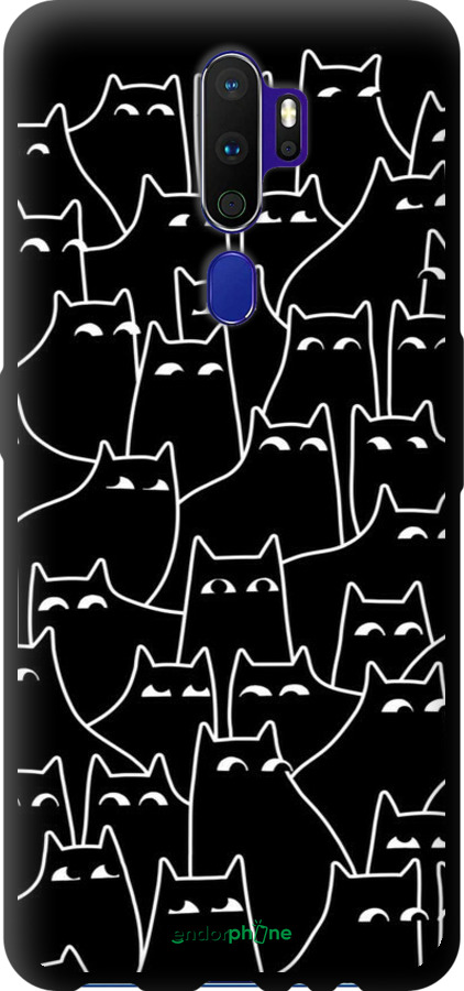 TPU чехол С изображением кошек для Oppo A9 2020 - 6470b-1865 изображение 