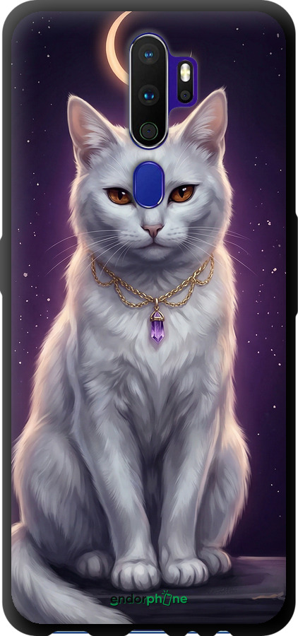 TPU чехол Mystic White Cat Gothic Dark Purple Gold для Oppo A5 2020 - 6805b-1888 изображение 