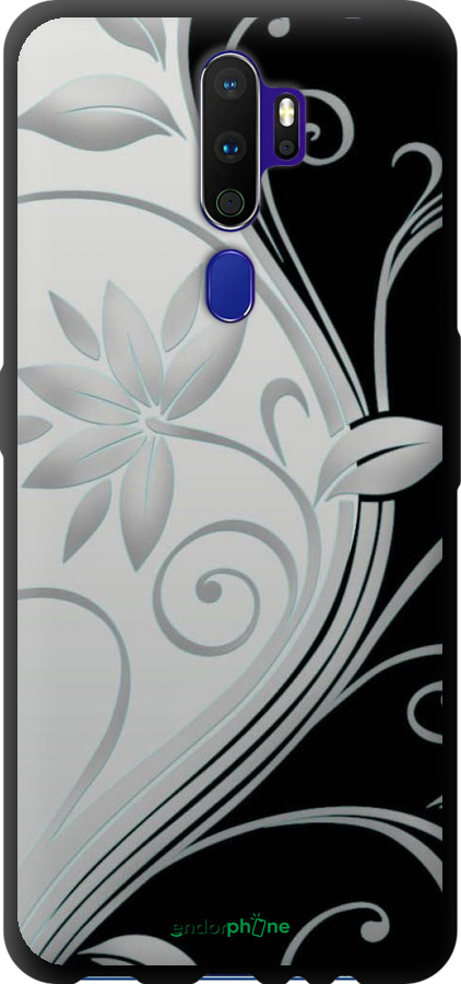 TPU чехол Квіти на чорно-білому фоні для Oppo A9 2020 - 840b-1865 изображение 
