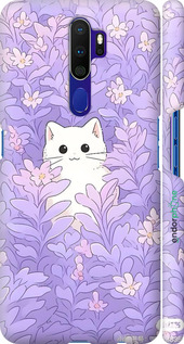 3D пластиковий матовий чехол Котик в цветах для Oppo A5 2020 - 6390m-1888 изображение 