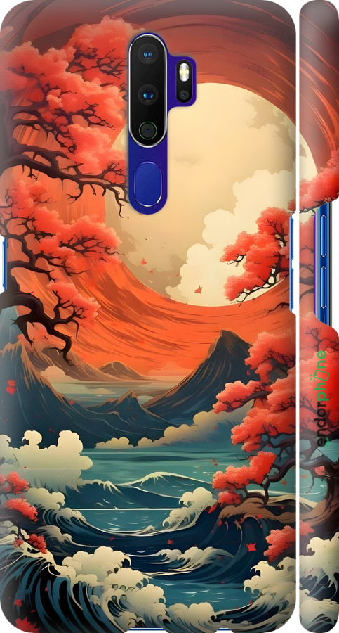 3D пластиковый матовый чехол Природа японии для Oppo A5 2020 - 6327m-1888 изображение 