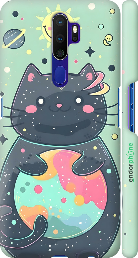 3D пластиковый матовый чехол Милый котик для Oppo A9 2020 - 6364m-1865 изображение 
