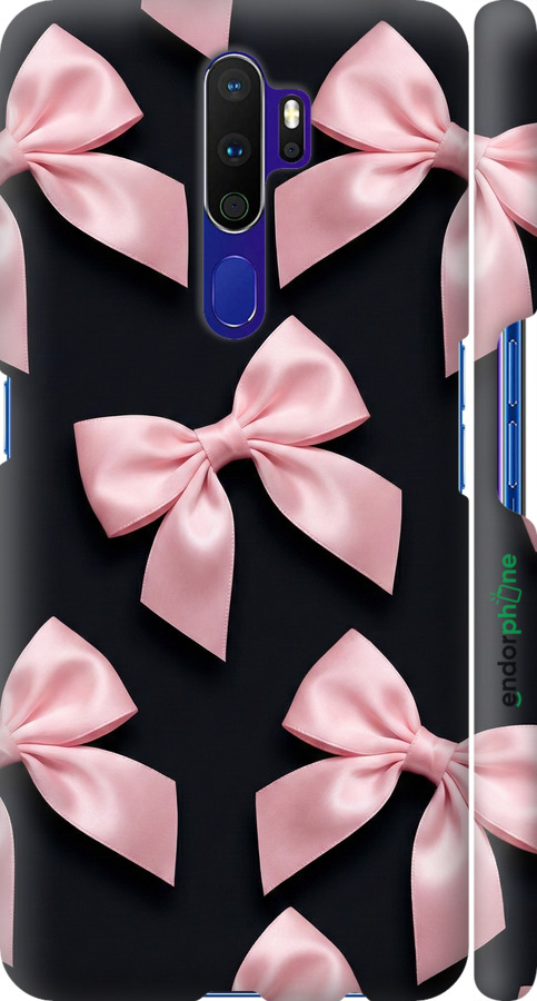 3D пластиковый матовый чехол Coquette Ribbons Dark Coquette для Oppo A5 2020 - 6767m-1888 изображение 