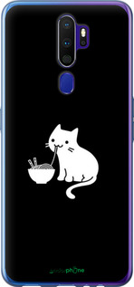 2D пластиковый чехол С милым котом на черном фоне для Oppo A5 2020 - 6528t-1888 изображение 
