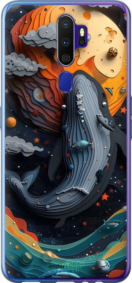 2D пластиковий чехол Кит у космосі для Oppo A5 2020 - 6328t-1888 изображение 
