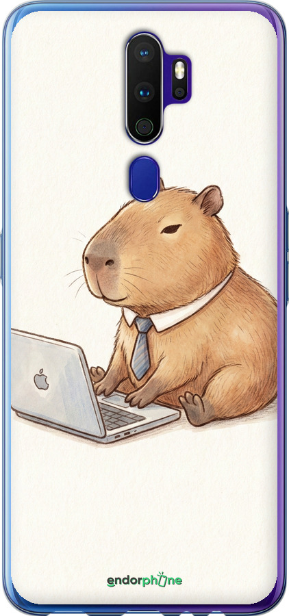 Силиконовый чехол Funny Capybara CEO Working для Oppo A9 2020 - 6777u-1865 изображение 