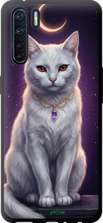 TPU чехол Mystic White Cat Gothic Dark Purple Gold для Oppo A91 - 6805b-1884 изображение 