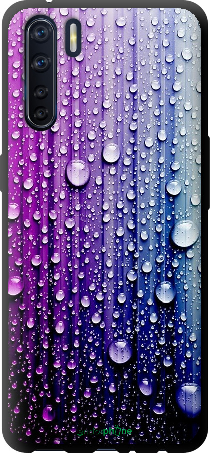 

TPU чорний чохол "Краплини води" для Oppo A91, Синій