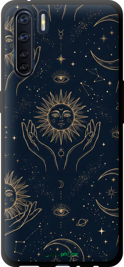 TPU чехол Celestial Harmony: Sun & Moon Gold Mystic Pattern для Oppo A91 - 6778b-1884 изображение 