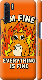 3D пластиковий матовий чехол Funny Cat для Oppo A91 - 6786m-1884 изображение 