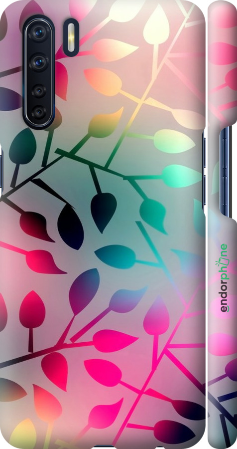 

3D пластиковий матовий чохол "Листя" для Oppo A91