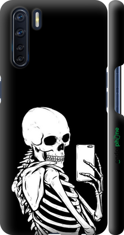 3D пластиковый матовый чехол Скелет делает Selfie для Oppo A91 - 6535m-1884 изображение 